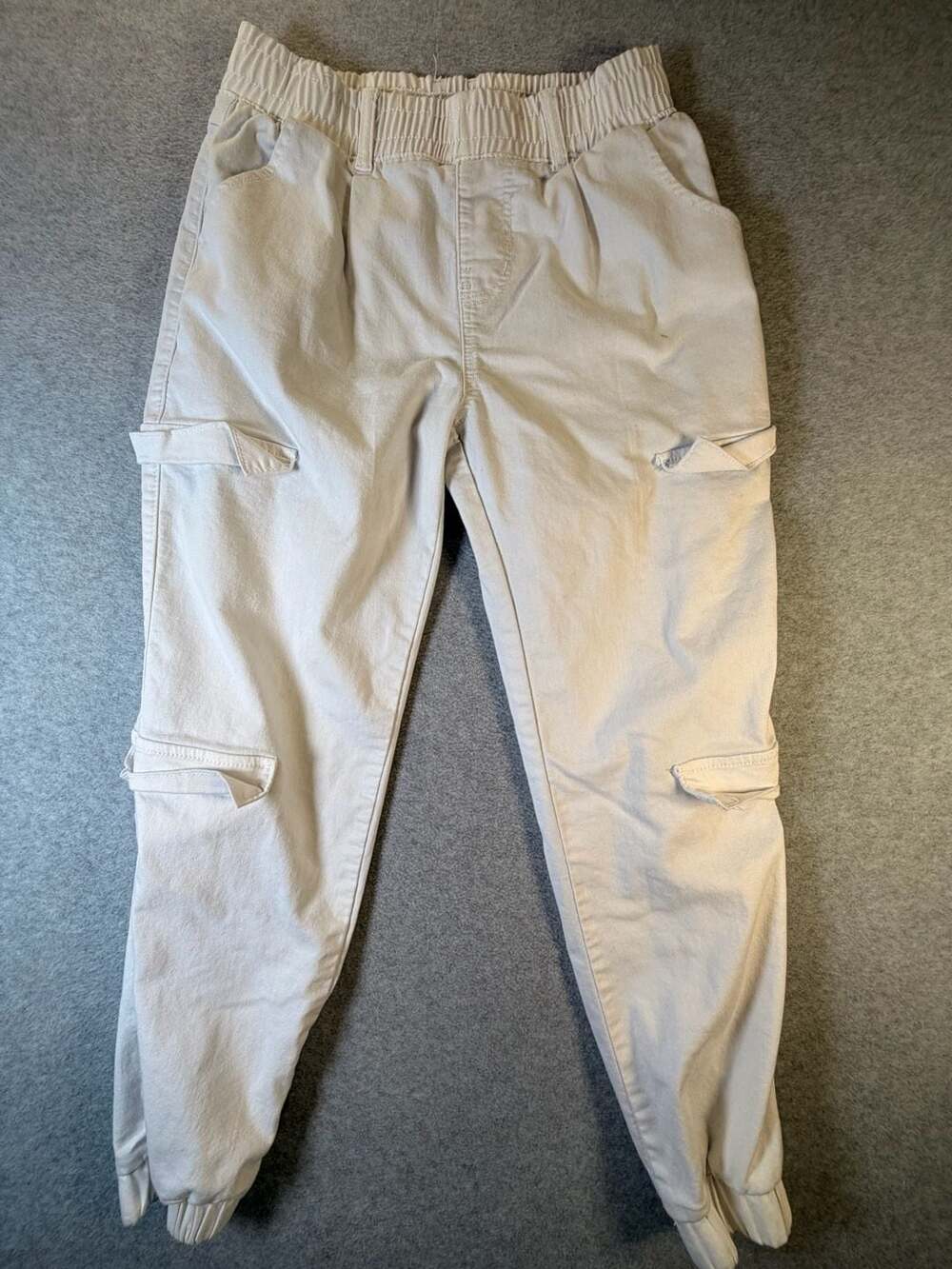 V.I.P. Cargo Jogger Pants Size 7/8 Beige Cotton Blend